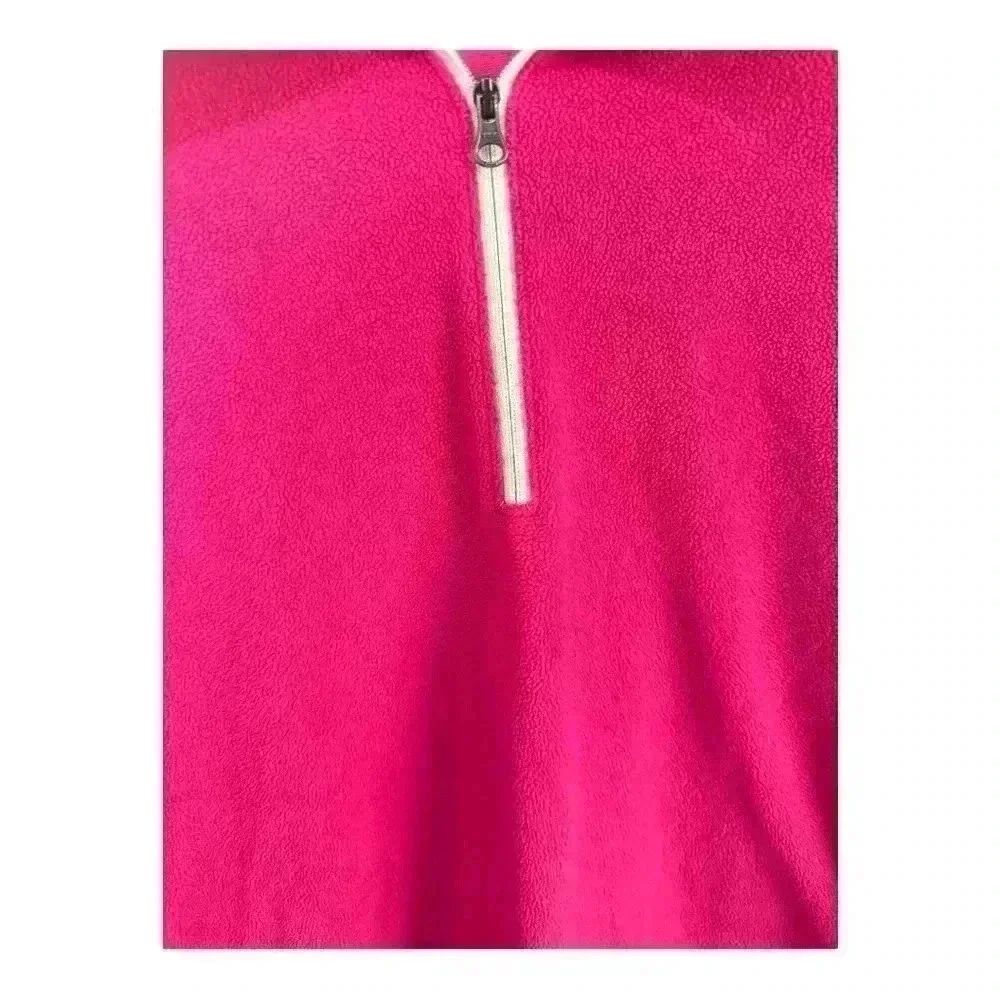 Columbia Sportswear Polar Pink Fuchsia 1/4 Zip Fleece Top Size Large - Picture 2 of 7